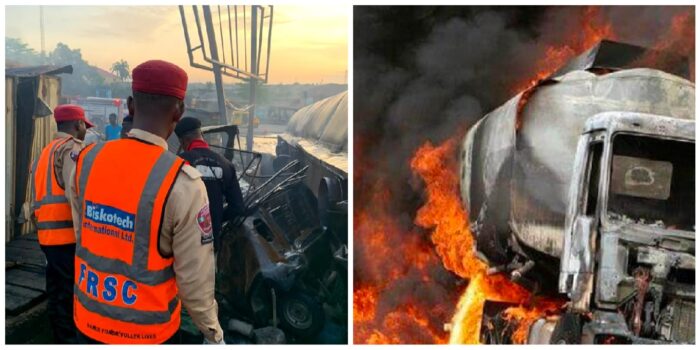 Two dead, 12 vehicles destroyed as tanker explodes in Ogun