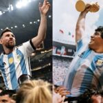 Messi recreates the iconic image of Maradona in 1986