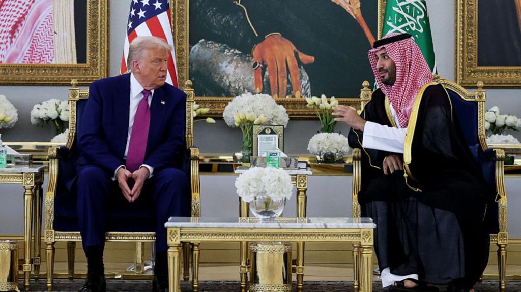 Trump lands Saudi Arabia to launch Middle East investment tour